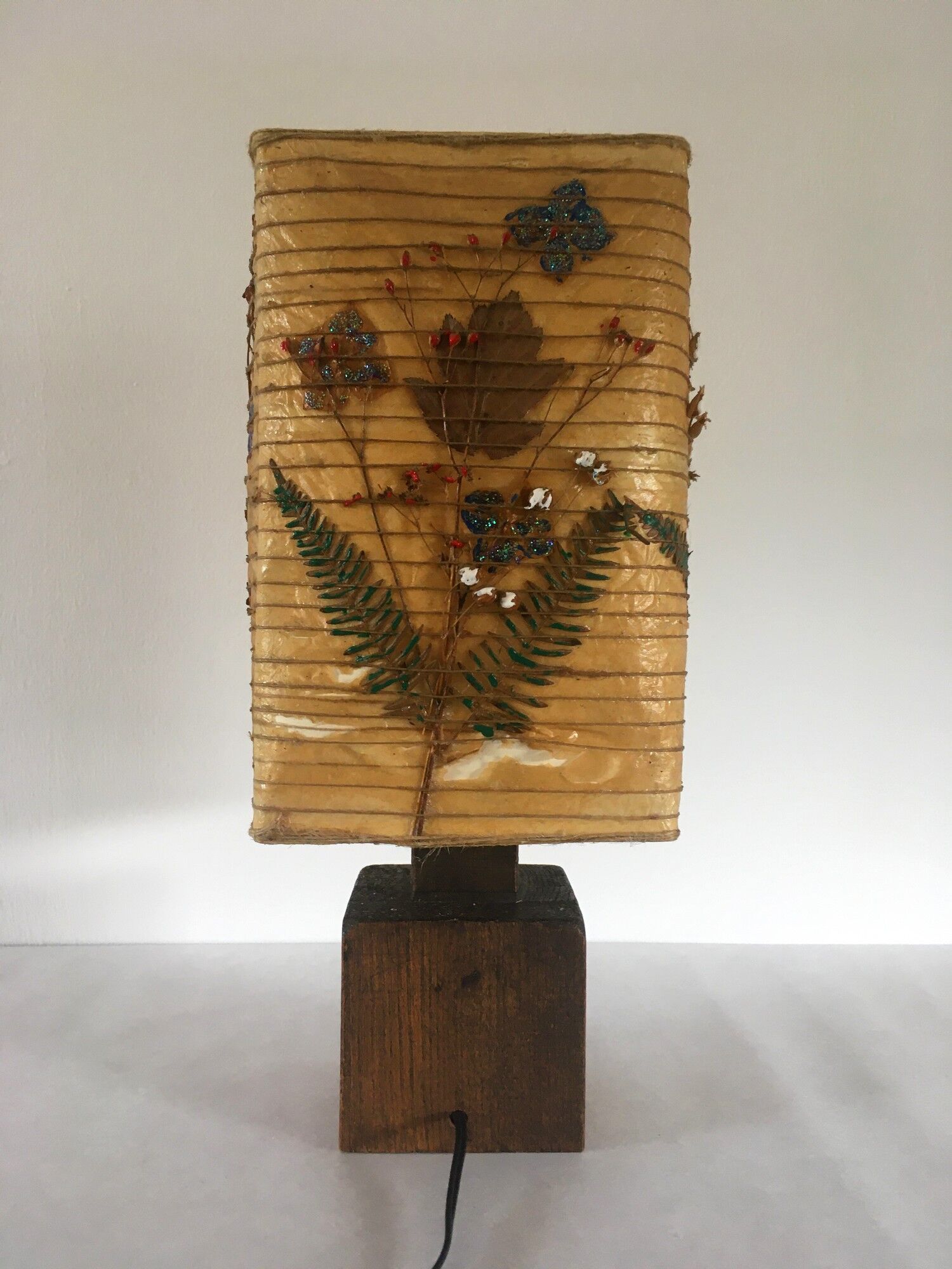 Vintage lamp in solid wood 70s