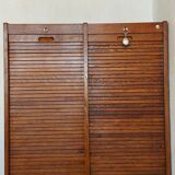 Double frame cabinet with solid oak curtains 50s
