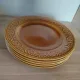Assiettes majolaine ocre marron caramel 