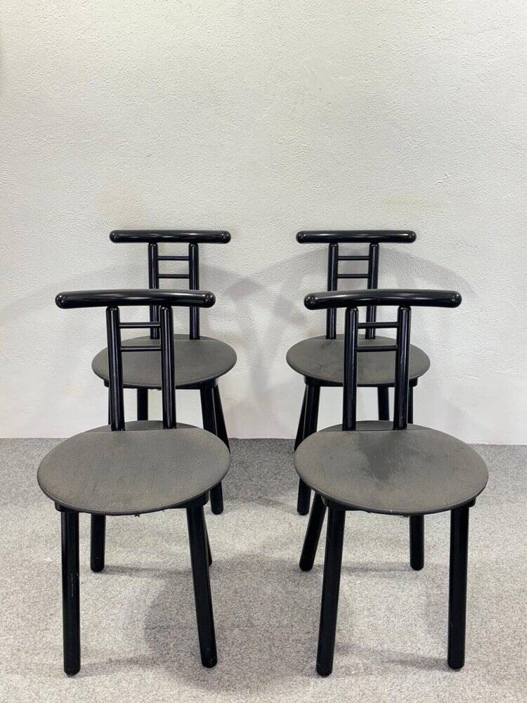 Vintage Italian Chairs, 1980s, Set of 4