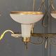 Chandelier in gilded metal 1950 6 lights cut in frosted glass