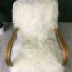 White fluffy sheepskin bentwood armchair halabala