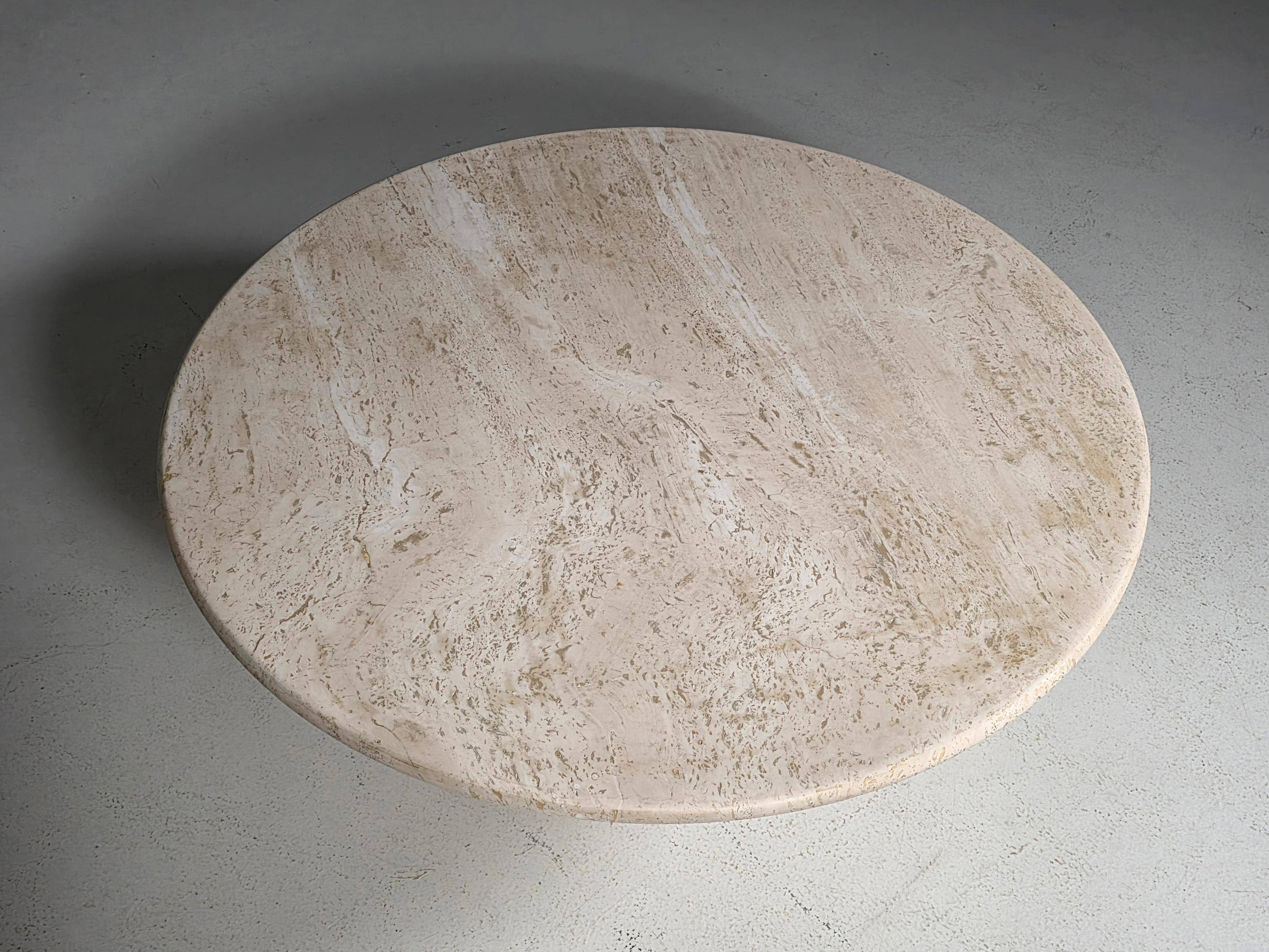 Finale 1790 travertine coffee table by Peter Draenert, 1970s.