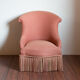 Fauteuil crapaud rose et or