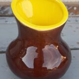 Enamelled sandstone vase Poet Laval 60s