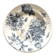 Flat earthenware blue flowers model Glory 31.5 cm