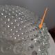 Vase rond en verre transparent bullé