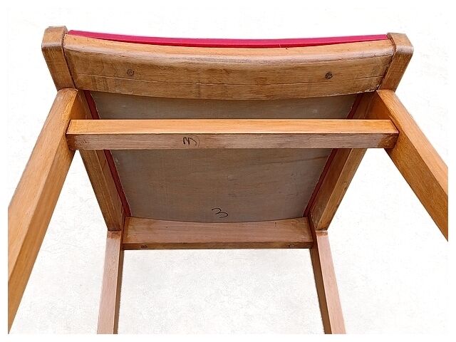 Vintage chairs 1950s wood and skai