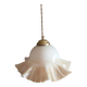 Opaline pendant light with vanilla caramel ruffles, 1950/60