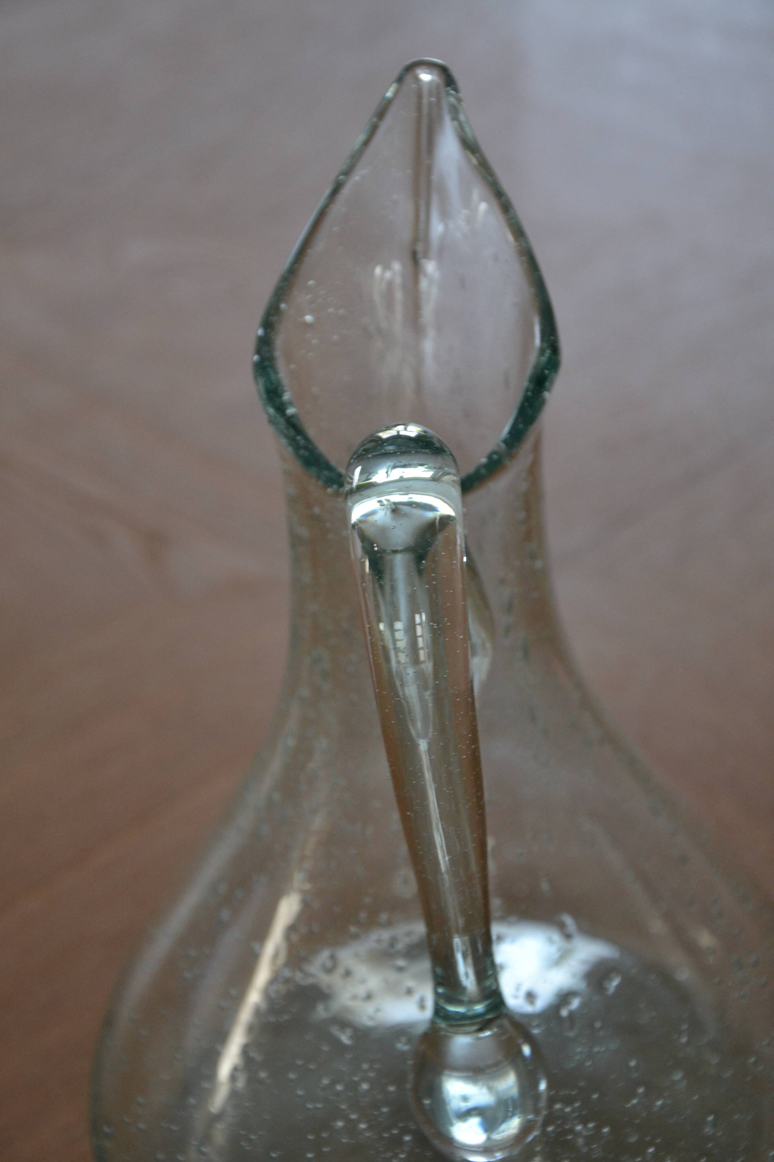 Carafe/pitcher signed Biot blown glass