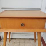 Vintage light wood bedside table