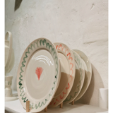 Red artisanal shellfish plate