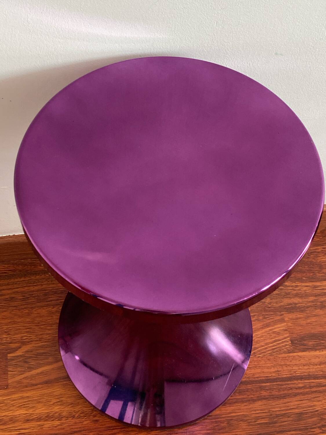Tam-tam chrome purple stool
