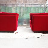 Post-modern red chaise longue by Metropolitan of San Francisco
