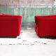 Post-modern red chaise longue by Metropolitan of San Francisco
