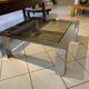 Glass and chrome coffee table