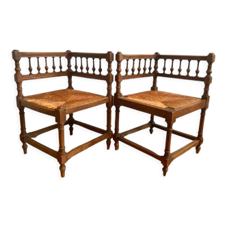 Set of two 19th century wicker chairs