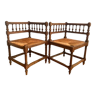 Ensemble de deux chaises en osier 19ème siècle