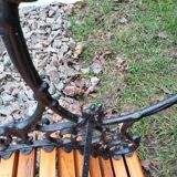 Banc de jardin ancien avec pieds en fonte vintage xxeme
