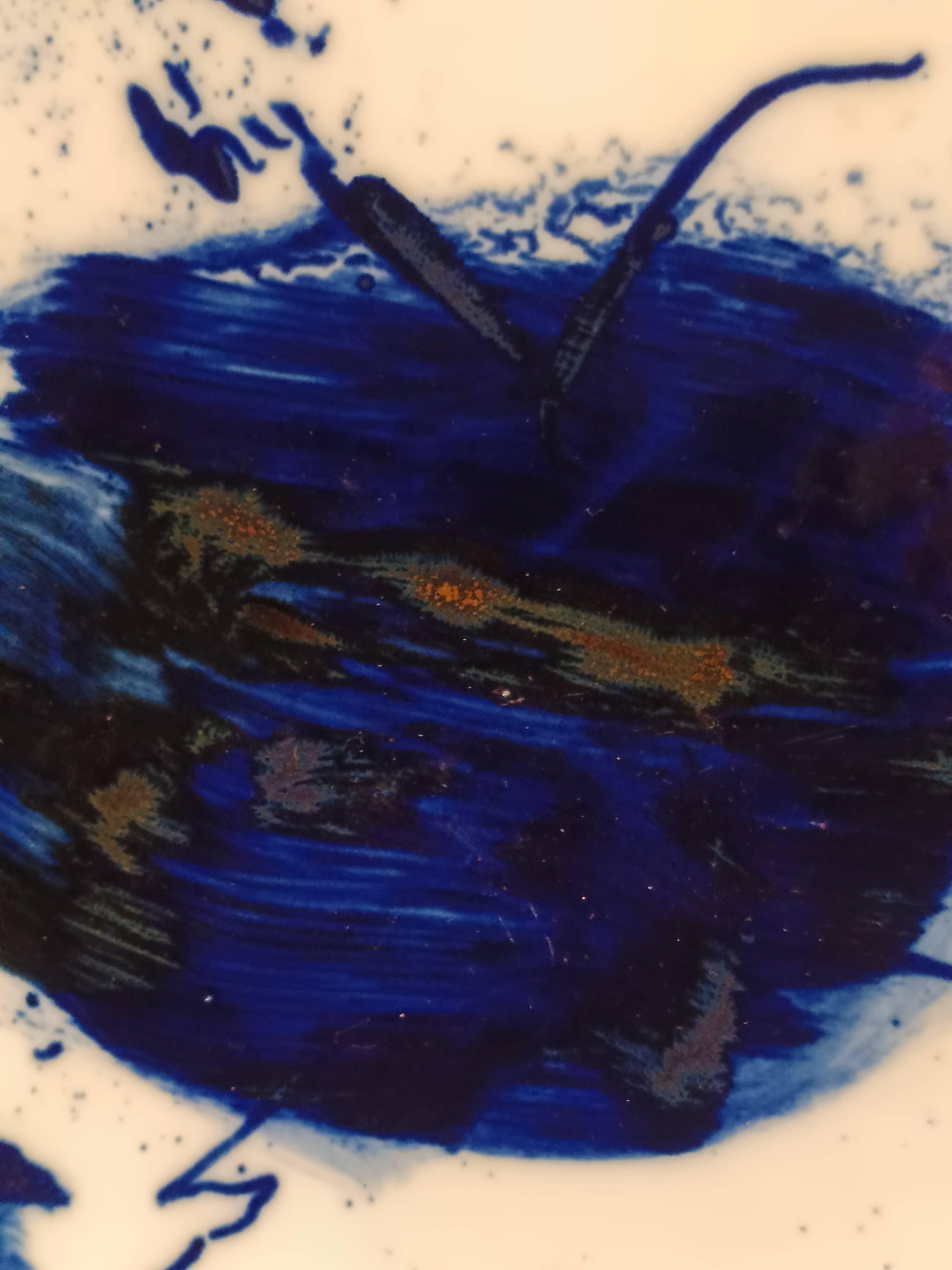 Large designer plate signed by Barbara Schroeder – 41 cm – Contemporary ceramic