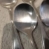 6 silver-plated ice cream scoops, goldsmith Frionnet, pearl decor