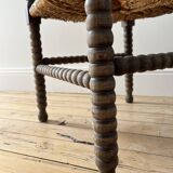 Turned wood corner chair