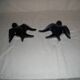Pair of ceramic wall swallows