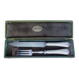 Old CHRISTOFLE carving set, “Ribbon clochette” model