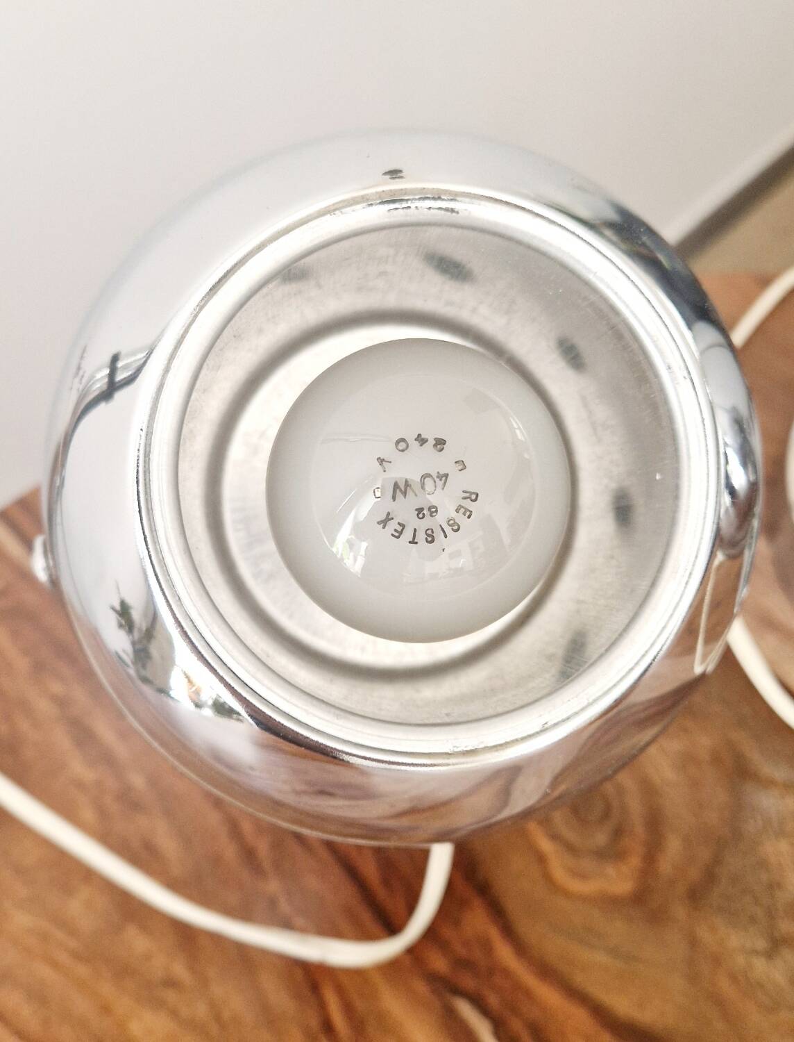 Pair of 1960s Space Age design chrome lamps