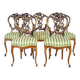 Chaises en noyer vintage vert clair, années 1890, ensemble de 5