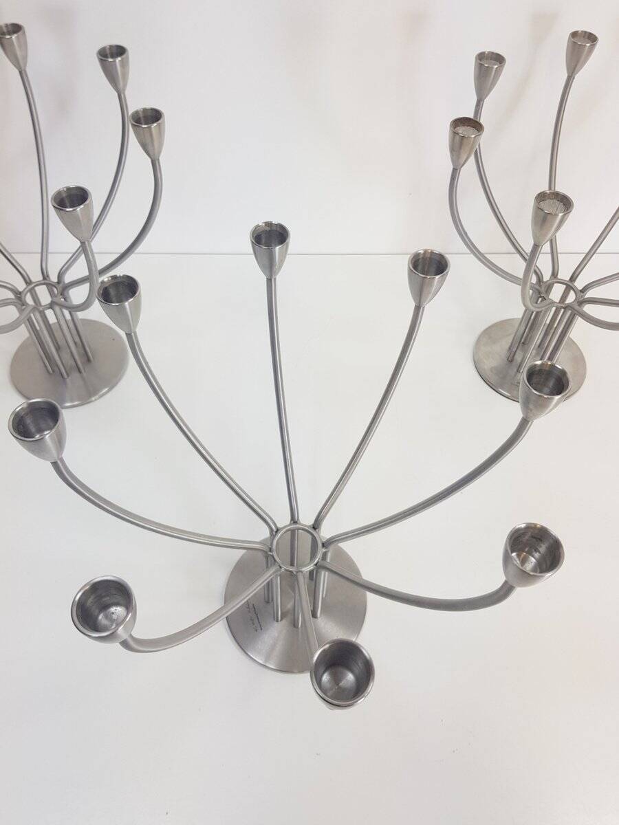 Scandinavian Modern Candleholder in Steel by M. Hagberg for Ikea, 1970s