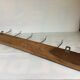 Wooden school coat rack with six double hooks