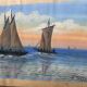 Marine at Sunset - Victor Contoux (19th Century) - Original Gouache