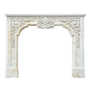 Cheminée en marbre blanc - 1880