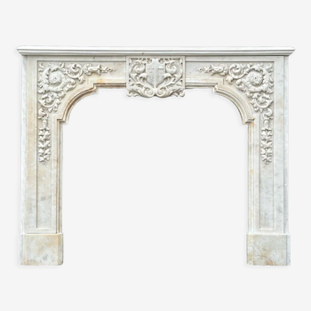 White carrara marble fireplace circa 1880