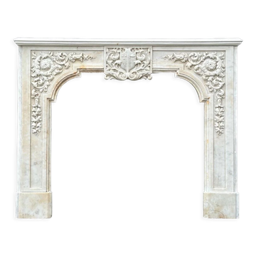 White carrara marble fireplace circa 1880