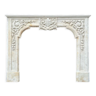 White carrara marble fireplace circa 1880
