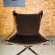 Vintage retro sigurd resell leather  &  chrome falcon chair