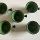 Set of 5 cups in green glazed clay Dieulefit 1960