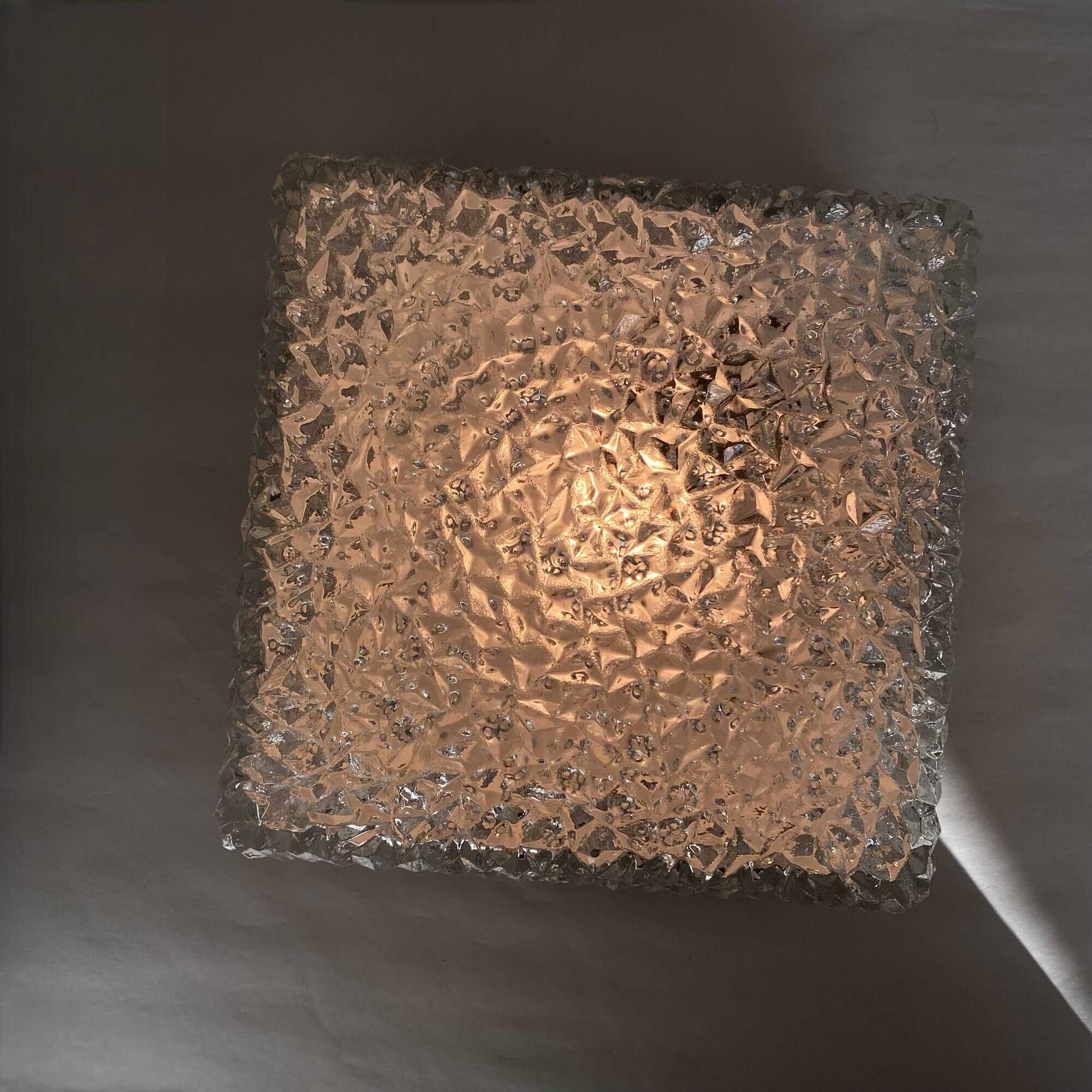 Wall light ceiling light thick glass Holophane 1970 1980 seventies eighties LAMP-7358