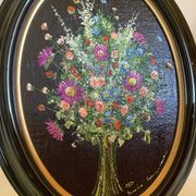 Small painting of a bouquet of flowers by Magda Verschaeve