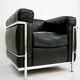 Pair of LC2 armchairs Perriand, Le Corbusier, Jeanneret, ed. Cassina