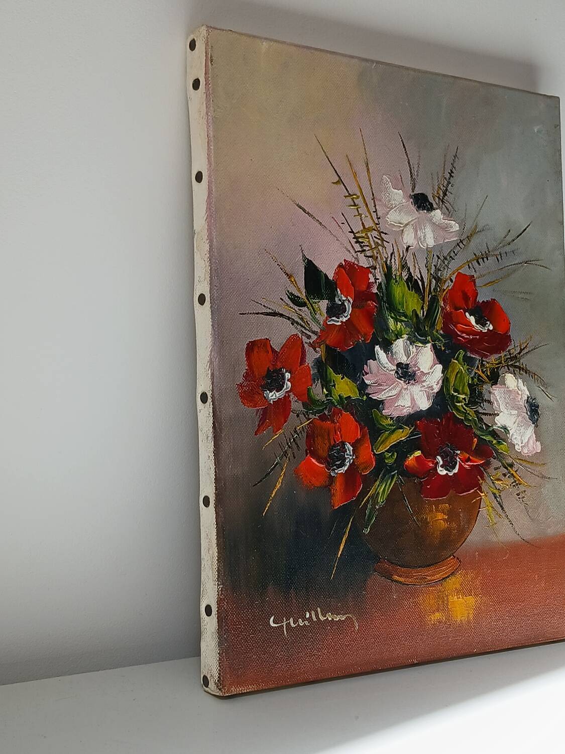 Painting bouquet of anemone flowers