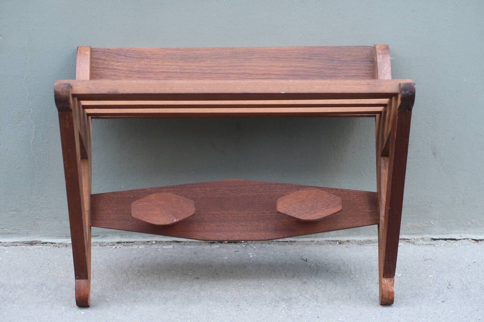 1950s wall coat rack in teak
