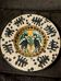 Ceramic plate with graffito stylised birds in the Pesaro Faenza style, early 1900s.
