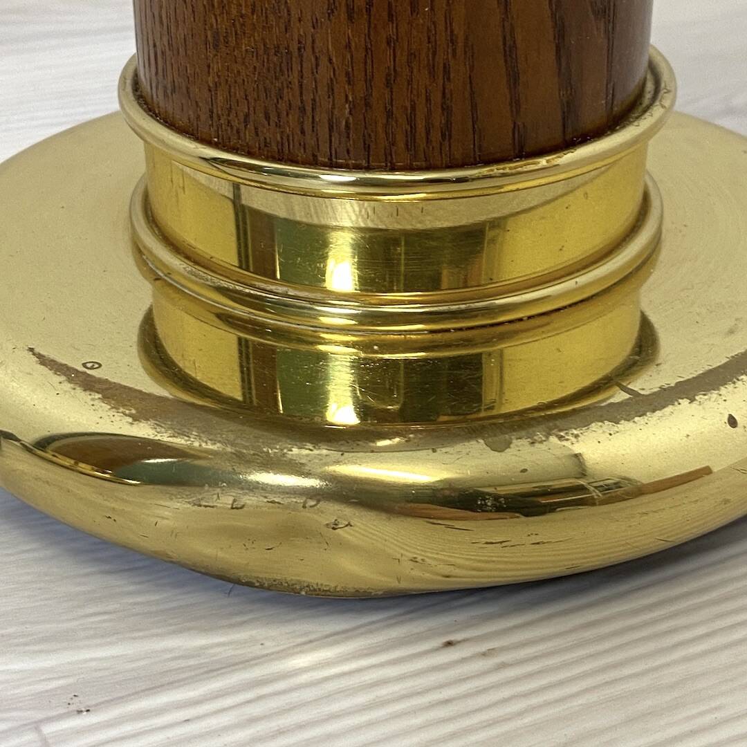 Pair of vintage 1960s lamp bases in wood and brass