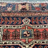 Vintage Karacah Rug 182x114 cm, medium, Tribal oriental Carpet  Red Navy Blue