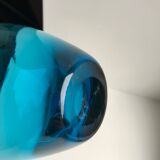 Soliflore / Italian decanter turquoise blue 70s