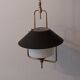 Lantern chandelier in brass and opaline glass 1940