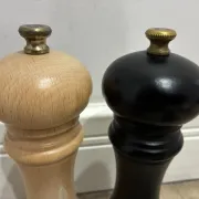 Peugeot Paris wooden salt and pepper mills, natural and black